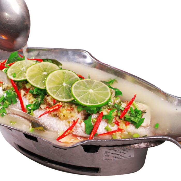 Steamed Seabass with Lime and Garlic